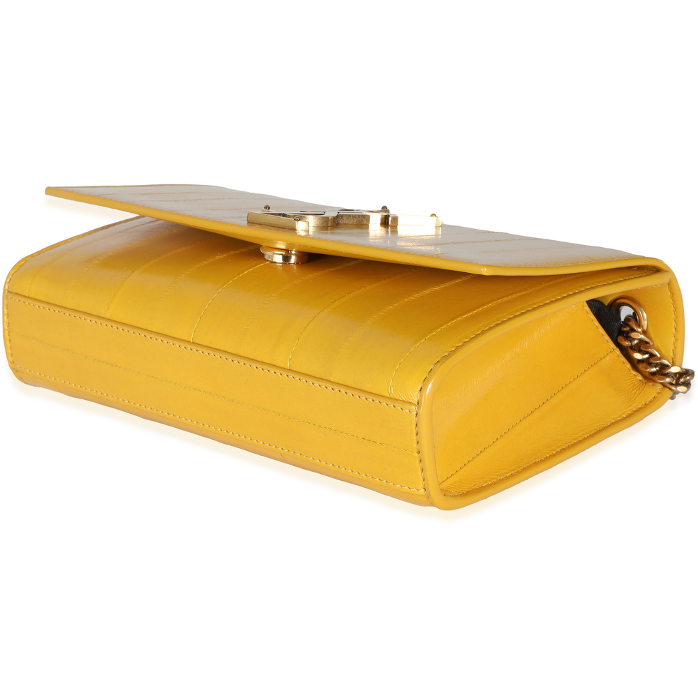 Saint Laurent Mimosa Yellow Eel Skin Small Kate Chain Bag - Picture 7 of 8